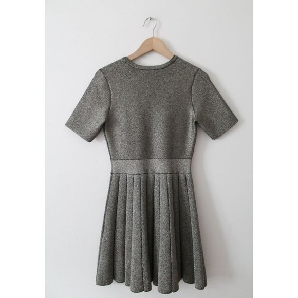 A.L.C. Susana Dress Gold Size Medium Fit & Flare Metallic - Picture 5 of 8